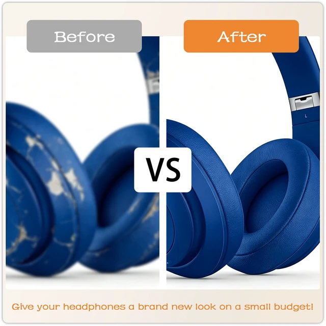 Alt view image 6 of 7 - Replacement Ear Pads for Beats Studio 3 & Studio 2-Blue Earpads for Beats Studio 2 & Studio 3 Wired & Wireless Headphones, Ear Cushions, Ear Cups Cover Repair Parts