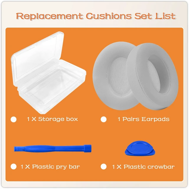 Alt view image 4 of 7 - Replacement Ear Pads for Beats Studio 3 & Studio 2-Light Grey Earpads for Beats Studio 2 & Studio 3 Wired & Wireless Headphones, Ear Cushions, Ear Cups Cover Repair Parts