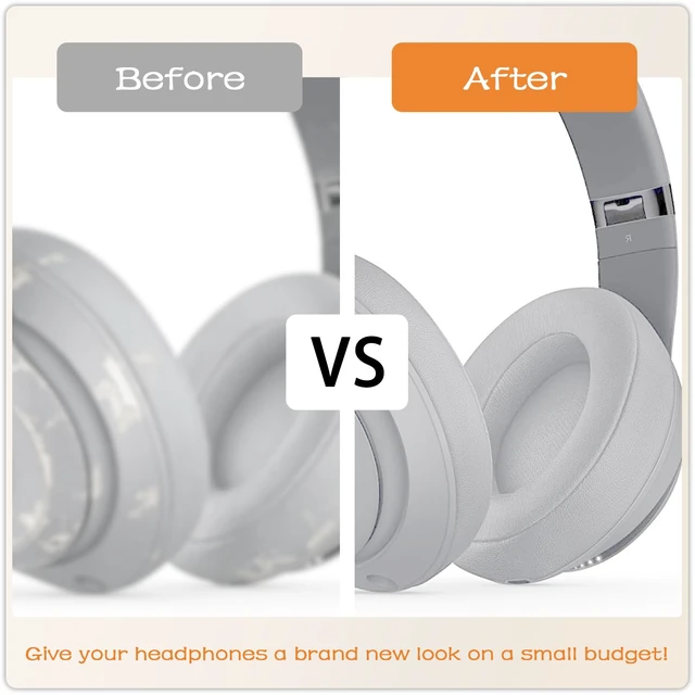 Alt view image 6 of 7 - Replacement Ear Pads for Beats Studio 3 & Studio 2-Light Grey Earpads for Beats Studio 2 & Studio 3 Wired & Wireless Headphones, Ear Cushions, Ear Cups Cover Repair Parts