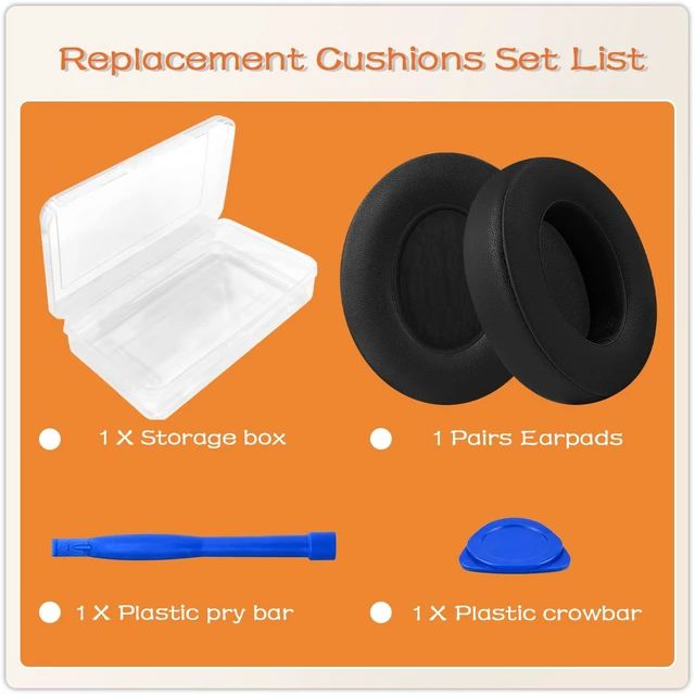 Alt view image 4 of 7 - Replacement Ear Pads for Beats Studio 3 & Studio 2-Black Earpads for Beats Studio 2 & Studio 3 Wired & Wireless Headphones, Ear Cushions, Ear Cups Cover Repair Parts