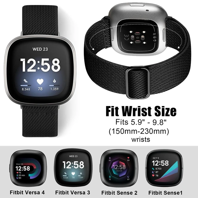 Alt view image 5 of 7 - Elastic Bands &Storage Case for Fitbit Versa 3/4,Sense1/ 2 Adjustable Stretchy Nylon Wristband,Sport Replacement Strap for Women Men