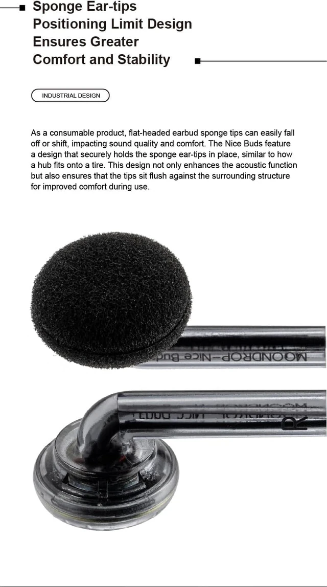 Alt view image 5 of 7 - Nice Buds Flat-Headed Earbuds with 3.5mm Stereo Plug (Transparent with Mic)