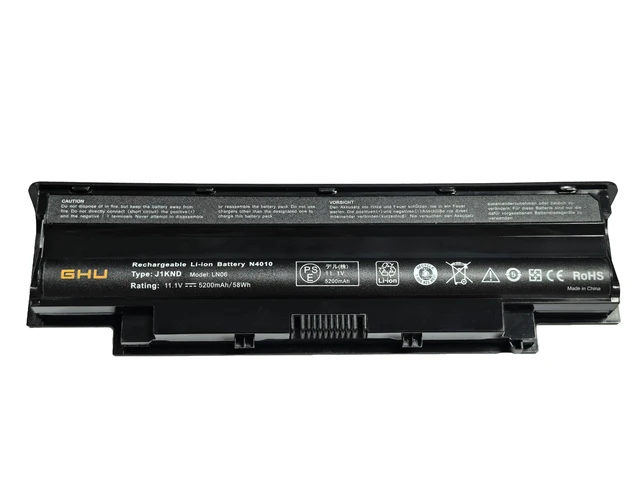 Alt view image 4 of 7 - J1KND 58Wh Battery Replacement for Dell Inspiron N5010 N5110 N4010 N4110 N7010 M4110, Compatible with 4T7JN TKV2V W7H3N YXVK2 312-1205