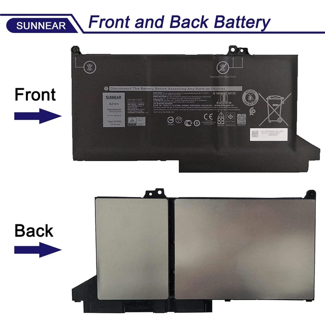 Alt view image 4 of 7 - 0G74G 2PFPW Laptop Battery Replacement for Dell Latitude 5300 5310 7300 7400 E5300 E5310 E7300 E7400 Series OG74G 02PFPW 3KF82 8JYHH 11.4V 42Wh 3500mAh 3-Cell