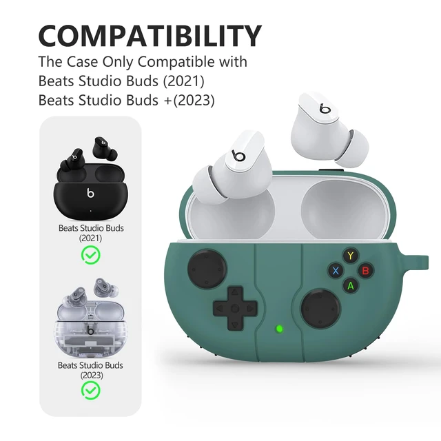 Alt view image 3 of 7 - Beats Studio Buds Plus Case Cover, 2021/2023 New Beats Studio Buds, Wireless Earbuds Silicone Case Accessories with Keychain, Pine Green