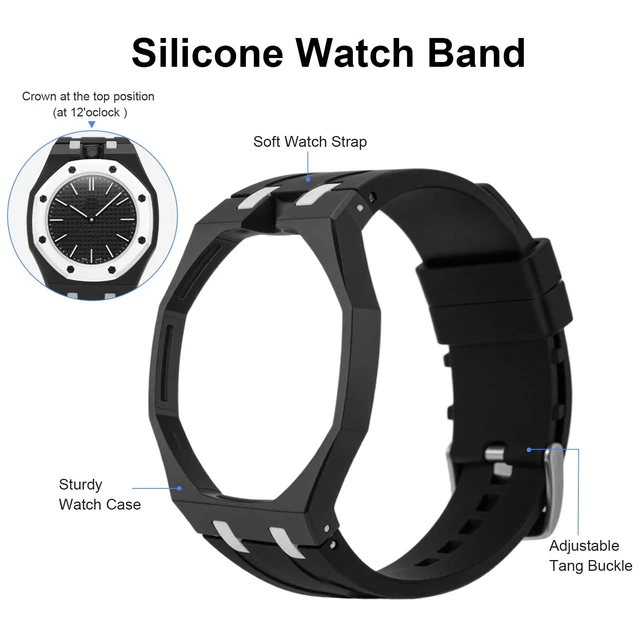 Alt view image 4 of 7 - Silicone Watch Band Compatible with Swatch Royal Pop soft silicone, rugged, shockproof bumper, integrated case, unisex fit, outdoor sports, comfortable daily wear