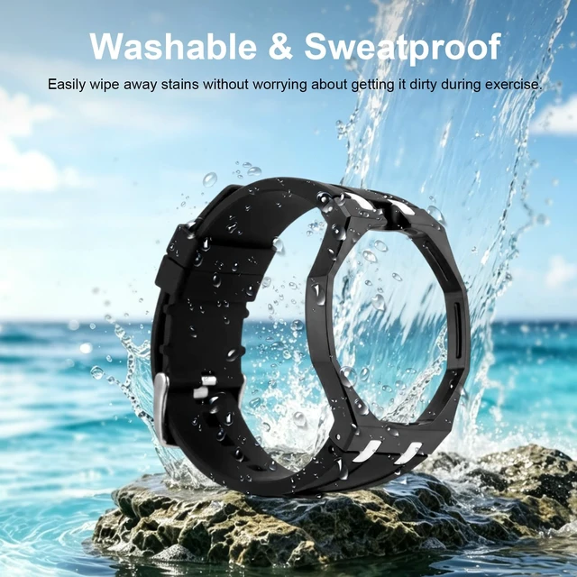 Alt view image 5 of 7 - Silicone Watch Band Compatible with Swatch Royal Pop soft silicone, rugged, shockproof bumper, integrated case, unisex fit, outdoor sports, comfortable daily wear