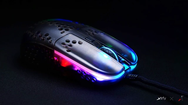 Alt view image 4 of 4 - MZ1, Ultra-Light Wired Gaming Mouse, Cutting-Edge Pixart 3389 Sensor, Unique Shape for Optimum Aim, Adjustable RGB Lighting, Zys Rail Edition