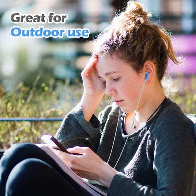 Alt view image 6 of 7 - Wholesale Earbuds Bulk Headphones Individually Bagged 50 Pack for iPhone, Android, MP3 Player for Schools, Libraries, Hospitals (Blue)