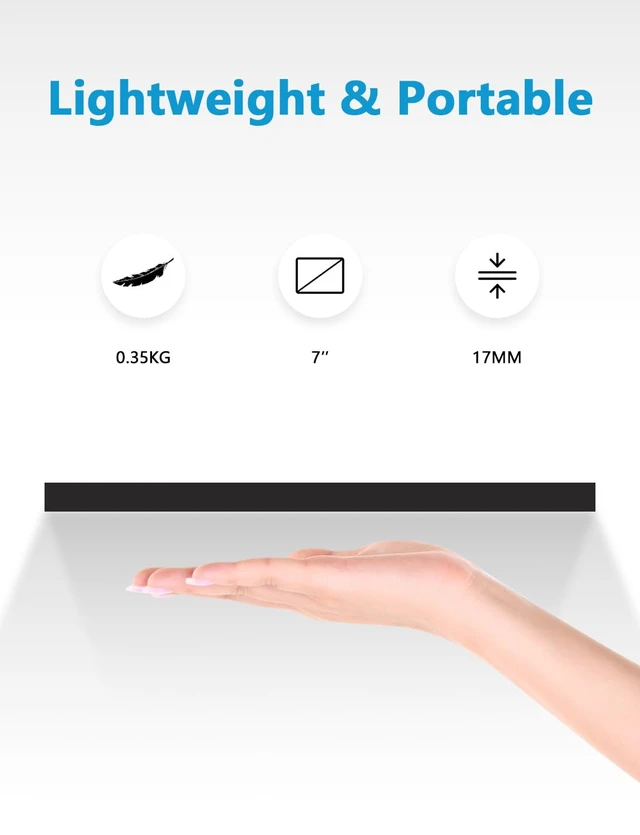 Alt view image 7 of 7 - 7 Inch Mini Monitor HDMI, Portable IPS Touch Screen IPS LCD Display, 1024×600 LCD Screen, 178° Viewing Angle, Small Display for Raspberry Pi, Laptop/PC/TV/DVD/Game Console