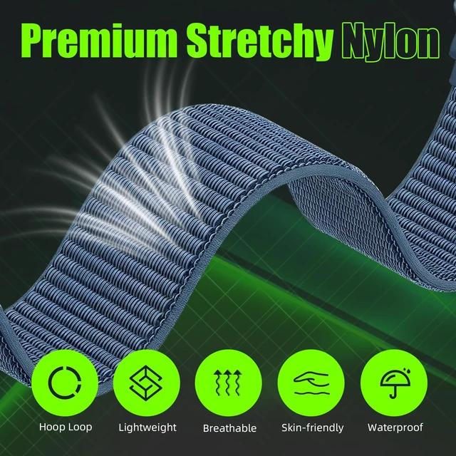 Alt view image 5 of 7 - Elastic Nylon Strap Compatible for Garmin Cirqa Smart Band Breathable Sport Replacement Bands with Quick Adjust System for Men Women,Adjustable Wristband Accessories for Gym Running