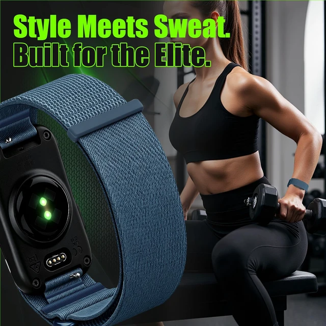 Alt view image 6 of 7 - Elastic Nylon Strap Compatible for Garmin Cirqa Smart Band Breathable Sport Replacement Bands with Quick Adjust System for Men Women,Adjustable Wristband Accessories for Gym Running