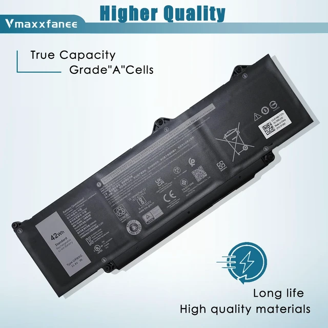 Alt view image 3 of 7 - 42Wh GRWKG Battery Replacement for Dell Latitude 3340 3440 3450 3540 3550 5340 5350 5440 5450 5540 7455 Precision 3580 3590 3480 3490 Series DR02P JTG7N R73TC 11.4V 3500mAh