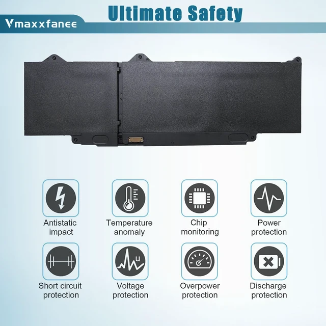 Alt view image 4 of 7 - 42Wh GRWKG Battery Replacement for Dell Latitude 3340 3440 3450 3540 3550 5340 5350 5440 5450 5540 7455 Precision 3580 3590 3480 3490 Series DR02P JTG7N R73TC 11.4V 3500mAh