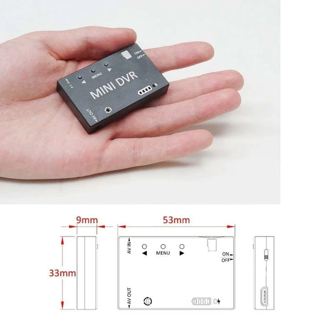 Alt view image 2 of 7 - Mini FPV DVR Digital Video Recorder, 720P HD, NTSC/PAL, 32GB TF-Card Support, Built-in Battery, 3.5mm AV Interface, Compact Video Capture for Camcorder, VHS, Hi8, Betamax