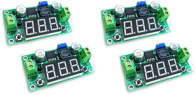 Main image of 2pcs LM2596 Adjustable DC-DC Step Down Buck Power Convert Module 4.0-40V Input to 1.25-37V Output with LED Voltmeter Display (Pack of 2)