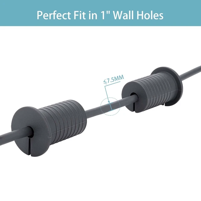 Alt view image 5 of 7 - Starlink Cable Routing Kit,Starlink Cable Installation Kit,Starlink Mounting Accessories,2* Grommets, 1" Spade Drill Bit, 5/16" Drill Bit, 15 Wall Clamps (Grey)