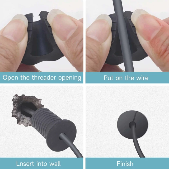 Alt view image 6 of 7 - Starlink Cable Routing Kit,Starlink Cable Installation Kit,Starlink Mounting Accessories,2* Grommets, 1" Spade Drill Bit, 5/16" Drill Bit, 15 Wall Clamps (Grey)