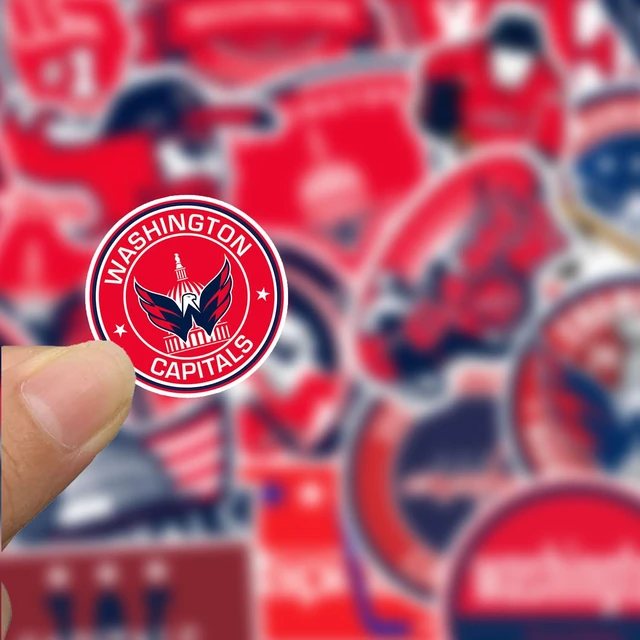 Alt view image 2 of 3 - 22 PCS Washington American Capitals Hockey Stickers for Water Bottle, Laptop, Bicycle, Computer, Motorcycle, Travel Case, Car Decal Decoration Stickers