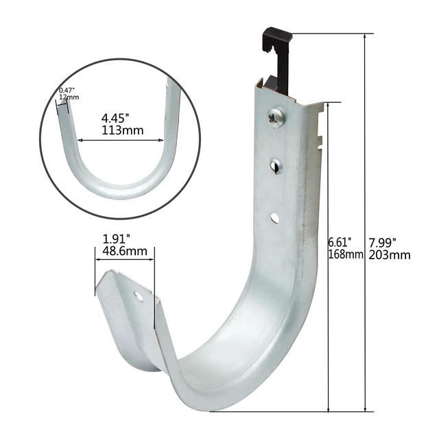 Alt view image 4 of 6 - 20 Pack 4" Heavy Duty J Hook, Wire Support J-Hook with W Clip for Hanging Cable & Wire Management to Ceiling Grid & Threaded Rod