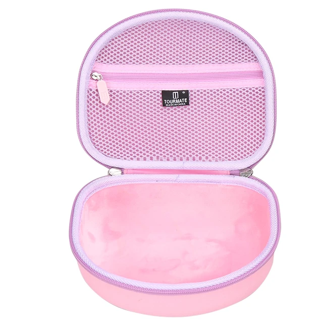 Alt view image 2 of 7 - Hard Travel Case for Riwbox CT-7 CT-7S / iClever HS01 / FosPower Cat Ear LED Light Kids Wireless Headphones, Protective Carrying Storage BagBox for Sale (Purple&Pink)