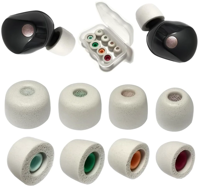 Main image of Memory Foam Replacement Earbuds Tips for Sony WF-1000XM5 with Filter Screen 4 Pairs L/M/S/XS, Sport Anti-slip Earbuds Accessories for Sony Earbuds, Noise Isolating & Comfort Fit, Gray