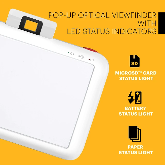 Alt view image 5 of 7 - Step Instant Camera With 10MP Image Sensor, Zink Zero Ink Technology (White) Bundle: Photo Album, Case, 20 Pack Zink Paper, Markers, Stickers