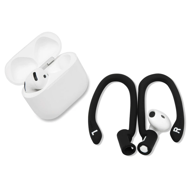Alt view image 6 of 7 - HookZ - Adjustable Over-Ear Hooks for AirPods 4 Made by Wicked Cushions Malleable Core for Custom Fit, Secure & Comfortable, Patent Pending Black