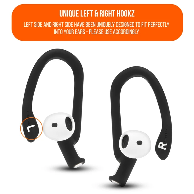 Alt view image 7 of 7 - HookZ - Adjustable Over-Ear Hooks for AirPods 4 Made by Wicked Cushions Malleable Core for Custom Fit, Secure & Comfortable, Patent Pending Black