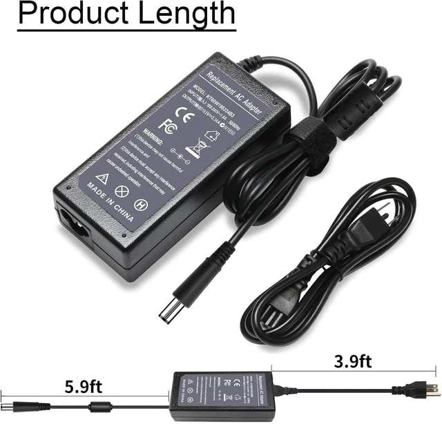 Alt view image 3 of 6 - 65W 7.4mm Tip Replacement AC Adapter for Dell Latitude 3190 7470 5580 7280 LA65NS2-01 E5570 E7450 E6430 E6410 E6440 E7440 E7470 E5440 E5470 E7240 Laptop Power Supply Cord