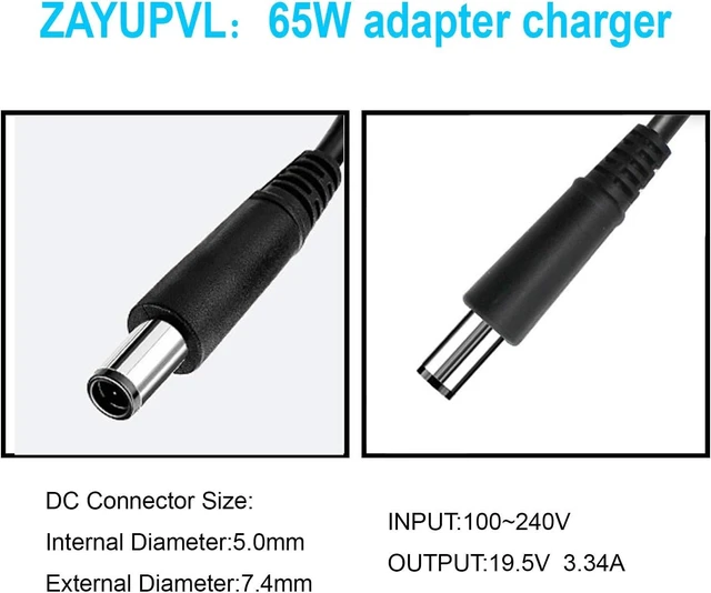 Alt view image 5 of 6 - 65W 7.4mm Tip Replacement AC Adapter for Dell Latitude 3190 7470 5580 7280 LA65NS2-01 E5570 E7450 E6430 E6410 E6440 E7440 E7470 E5440 E5470 E7240 Laptop Power Supply Cord