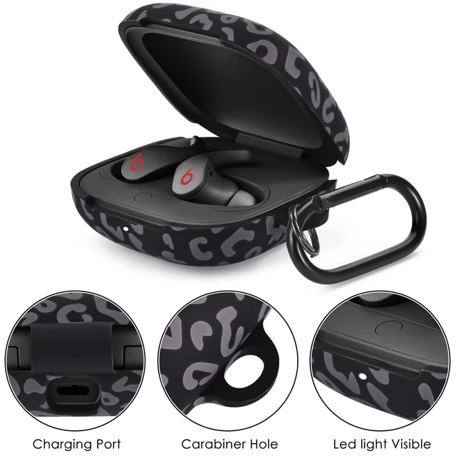 Alt view image 3 of 7 - Case for Beats Fit Pro Cover, Soft Case for Apple Beats Fit Pro 2021 Silicone Protective Beats Pro Case Shockproof Beat Pro Fit Case Logo Visible Beats Earbud Case Cover with Keychain