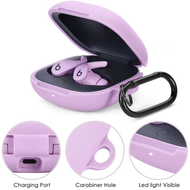 Alt view image 3 of 7 - Case for Beats Fit Pro Cover, Soft Case for Apple Beats Fit Pro 2021 Silicone Protective Beats Pro Case Shockproof Beat Pro Fit Case Logo Visible Beats Earbud Case Cover with Keychain