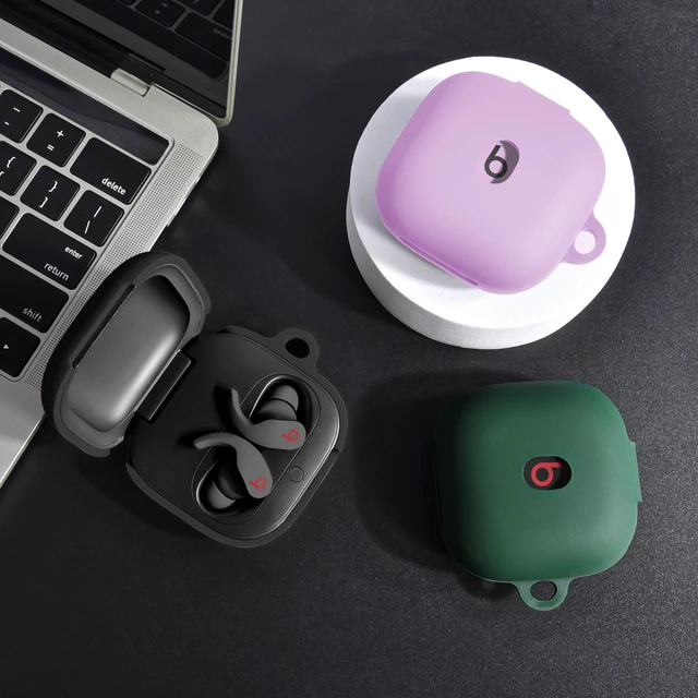 Alt view image 6 of 7 - Case for Beats Fit Pro Cover, Soft Case for Apple Beats Fit Pro 2021 Silicone Protective Beats Pro Case Shockproof Beat Pro Fit Case Logo Visible Beats Earbud Case Cover with Keychain