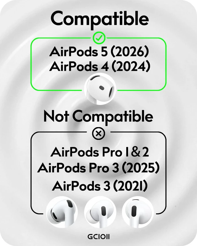 Alt view image 2 of 6 - 4 Pairs for AirPods 5/4 Ear Tips Hooks Anti-Slip, Small+Large Soft Silicone Earbud Covers Improve Fit and Noise Isolation, 2 Small + 2 Large Pairs for Apple AirPods 5/4