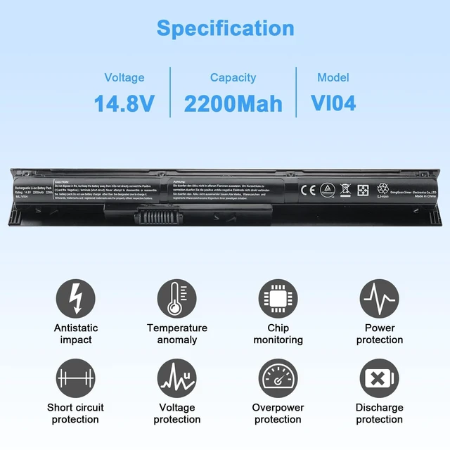 Alt view image 2 of 7 - VI04 V104 Battery Replacement for HP Envy 14 15 17 Series Compatible with HP ProBook 440 G2 450 G2 TPN Q139 Q140 Q141 Q142 Q143 Spare 756743-001 756745-001 756479-421 HSTNN-DB6K HSTNN-LB6K
