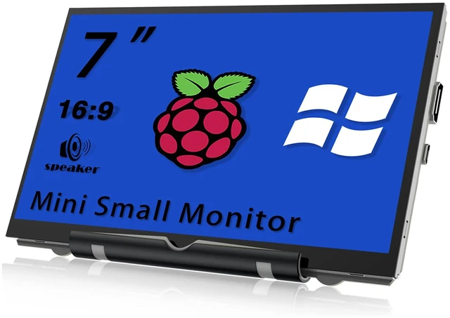 Main image of Upgraded Version 7'' Raspberry Pi Screen HDMI Monitor 800x480 LCD Screen Mini Small Monitor for Raspberry Pi 4/3/2/Zero/B/B+ Win11/10/8/7 (Non-Touch), Dual Speakers, Driver Free