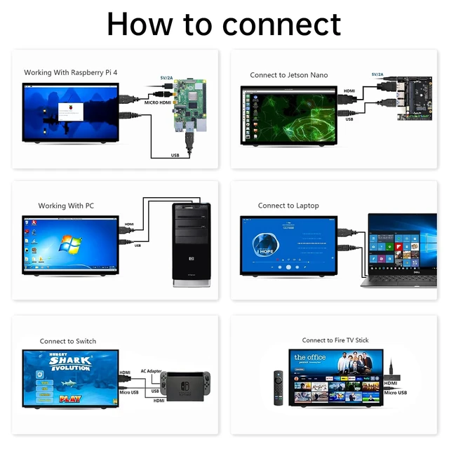 Alt view image 5 of 7 - Upgraded Version 7'' Raspberry Pi Screen HDMI Monitor 800x480 LCD Screen Mini Small Monitor for Raspberry Pi 4/3/2/Zero/B/B+ Win11/10/8/7 (Non-Touch), Dual Speakers, Driver Free