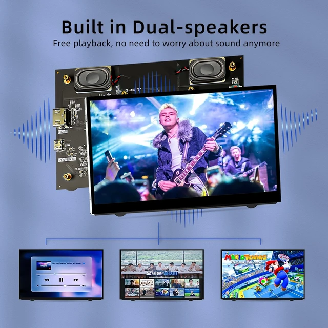 Alt view image 7 of 7 - Upgraded Version 7'' Raspberry Pi Screen HDMI Monitor 800x480 LCD Screen Mini Small Monitor for Raspberry Pi 4/3/2/Zero/B/B+ Win11/10/8/7 (Non-Touch), Dual Speakers, Driver Free
