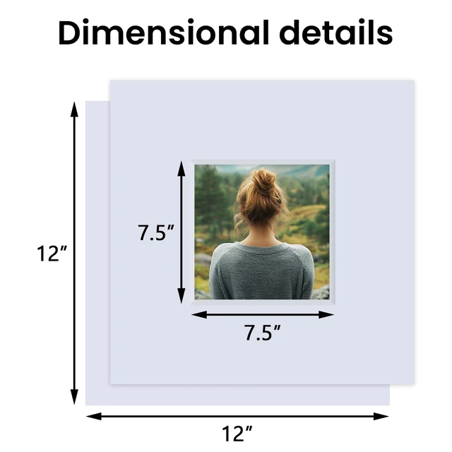 Alt view image 2 of 6 - 5 Pack Acid Free 12x12 White Picture Mats Board Kit for 8x8 4-Ply Beveled Pre-Cut Photo Mats with Backing Board for Frames, Artwork and Prints