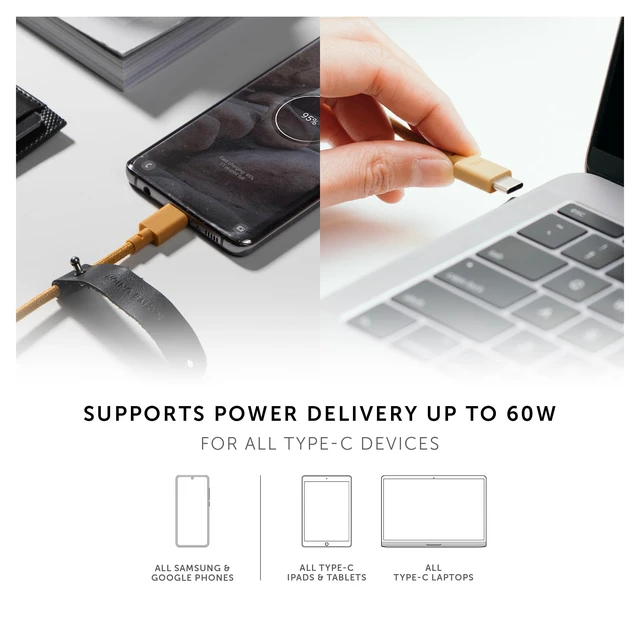 Alt view image 3 of 7 - Type-C Belt Cable - 4ft Ultra-Strong USB-C to USB-C Charging Cable for iPhone 18 Pro/Pro Max, iPhone Duo, iPad Pro/Air (M4), MacBook Air (M5), Galaxy S26, Flip/Fold 8 (Navy)