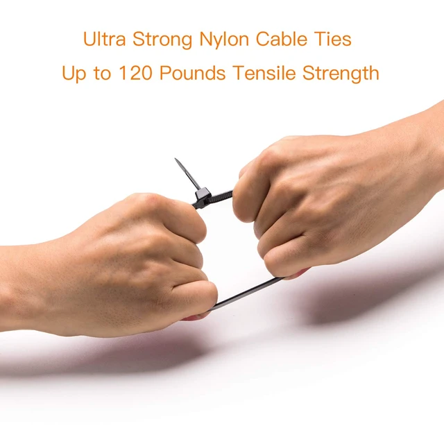 Alt view image 2 of 7 - Cable Ties 12 Inch, 120 lb Tensile Strength UV Resistant Heavy Duty Zip Tie for Multi-Purpose Use, Self-Locking Nylon Tie Wraps, Indoor and Outdoor Tie Wire, Black, 100 Pcs