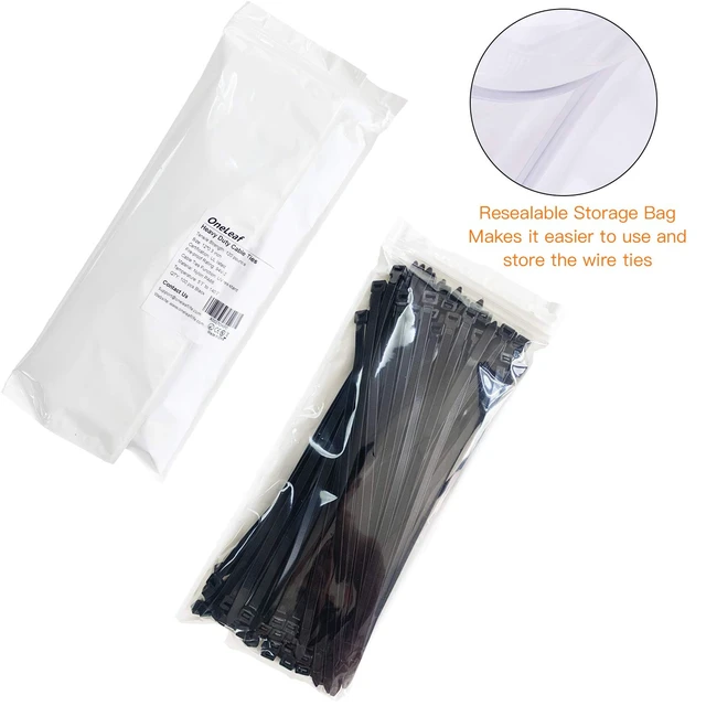 Alt view image 5 of 7 - Cable Ties 12 Inch, 120 lb Tensile Strength UV Resistant Heavy Duty Zip Tie for Multi-Purpose Use, Self-Locking Nylon Tie Wraps, Indoor and Outdoor Tie Wire, Black, 100 Pcs