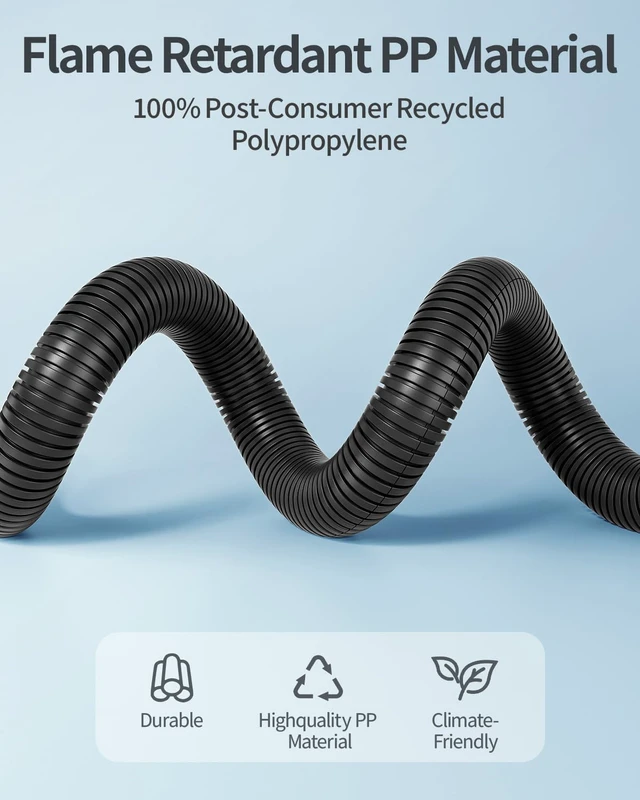 Alt view image 5 of 7 - 50ft - 1/2 inch Wire Loom Tubing, Split Cable Sleeves Black Wire Loom Automotive with Installation Tool, Flame Retardant Cord Protectors from Pets no Chew
