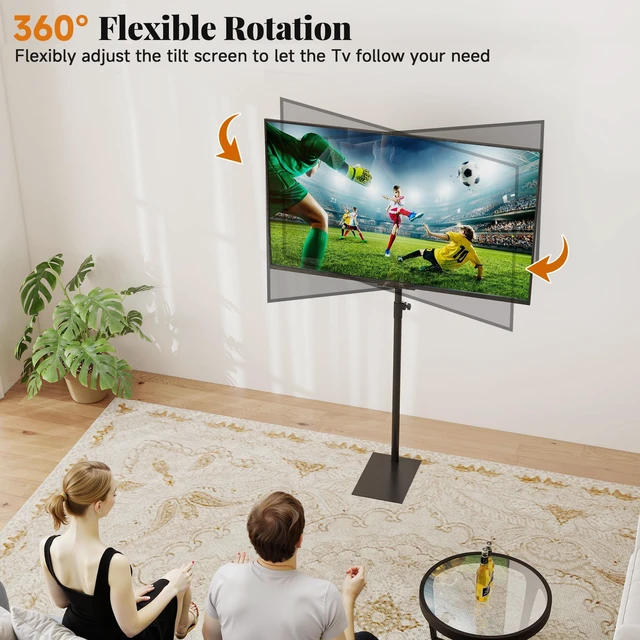Alt view image 6 of 7 - TV Stand with Mount 360°Swivel Tiltable Floor Monitors Stand Universal 70 Height Adjustable Tall TV Floor Stand for 12 to 43 inches Flat Screen or Curved TVs Monitors Display Trolley Stand