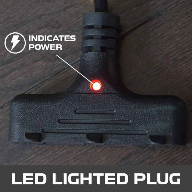 Alt view image 5 of 6 - Extension Cord Reel, 30 Ft, 3 Outlets w/Breaker - Black 16/3 Cable, Retractable Reel, 3 Grounded Outlets, Circuit Breaker, Black - For Garage, Shop & Job Sites