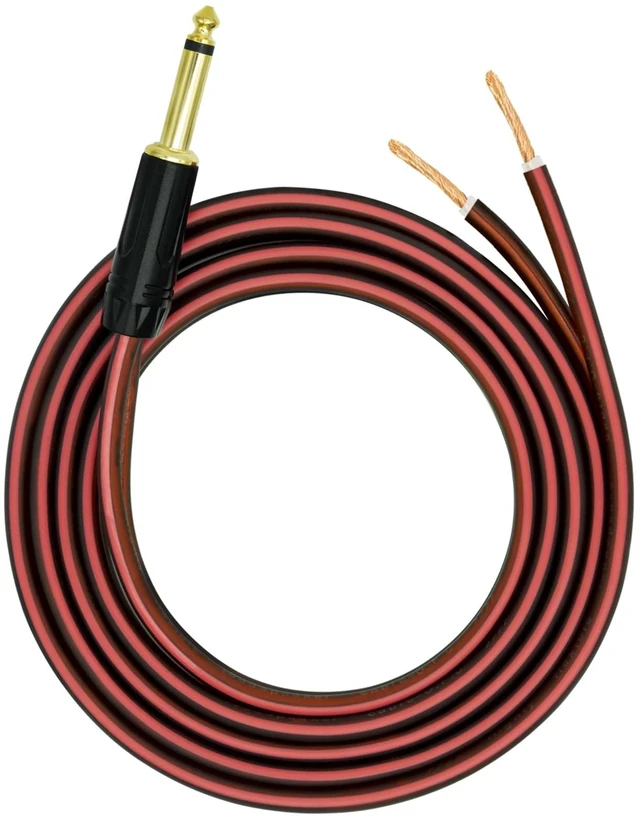 Main image of 1/4" Gold-Plated TS Mono Plug to Bare Wire Speaker Cable - 6.35mm Male Mono Adapter Replacement Open End for Guitar, Mic & DJ Gear Hi-Fi Audio(16.4FT)