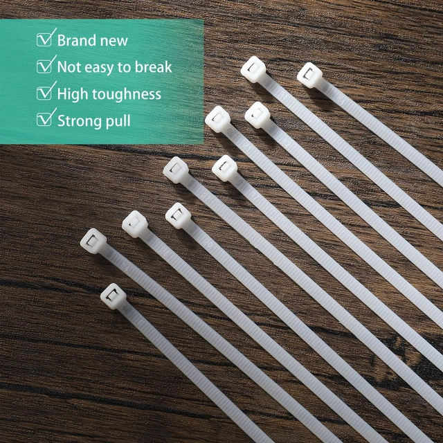 Alt view image 5 of 7 - 500 Pack Long Zip Ties Heavy Duty, Large Cable Ties, White, 24 Inch Self-locking Tensile Strength Cable Ties Large Wire Ties for Cable Organizing, Garden, Home Organizing, Indoor Outdoor