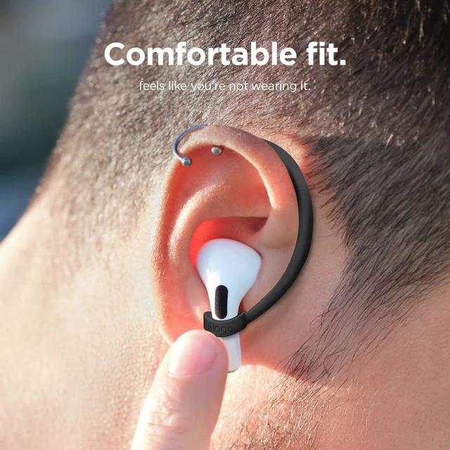Alt view image 6 of 7 - Ear Hooks for AirPods Pro 3 & Pro 2 & Pro, AirPods 5 & 4 & 3 & 2 & 1 Earbuds Accessories, Anti-Slip, Ergonomic Design, Comfortable Fit (Black)
