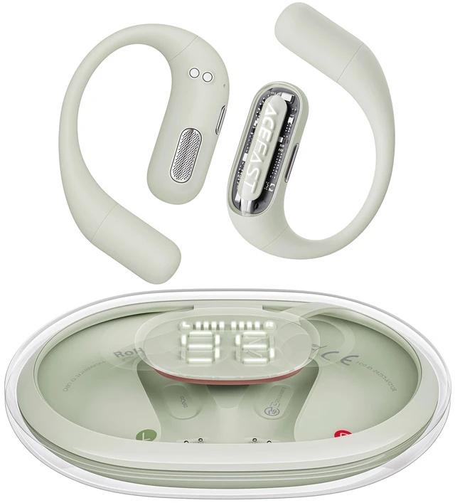 Main image of AceFit Pro Open-Ear Headphones, Night Safety Mode for Sports, Powerful Bass, 7.6g Ultra-Comfort, Bluetooth 5.4, 30H Playtime with Digital Display, IP54 Sports Earbuds for Running & Workouts